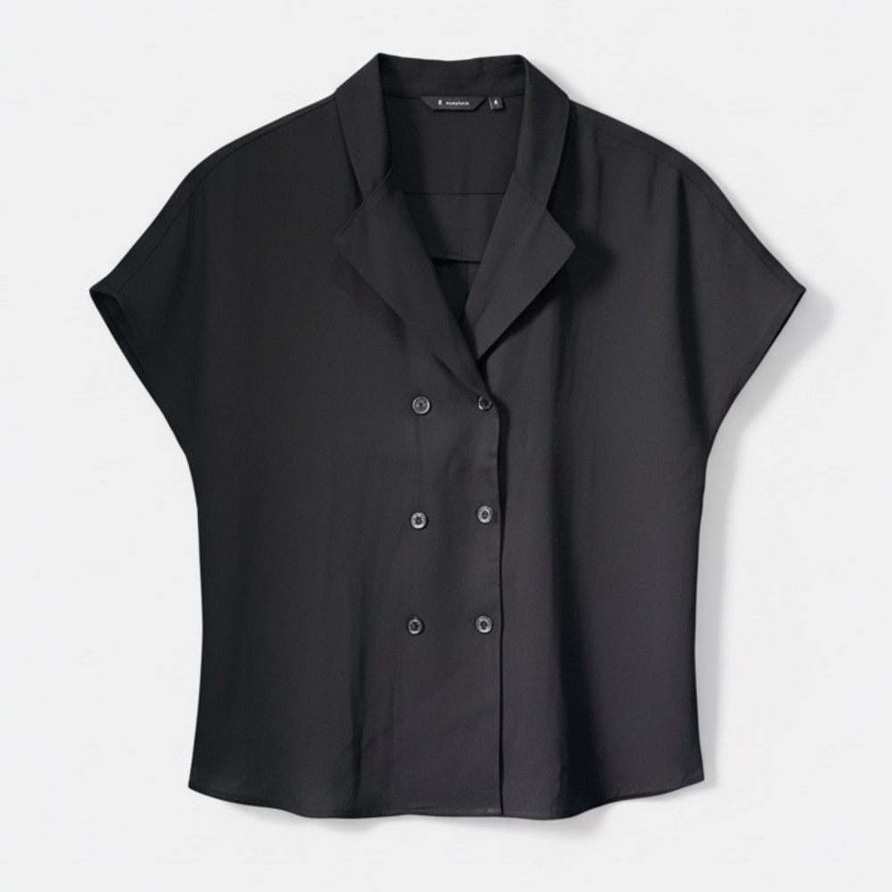 Van Heusen Black Blouse Size M Business Casual Work Top NWOT